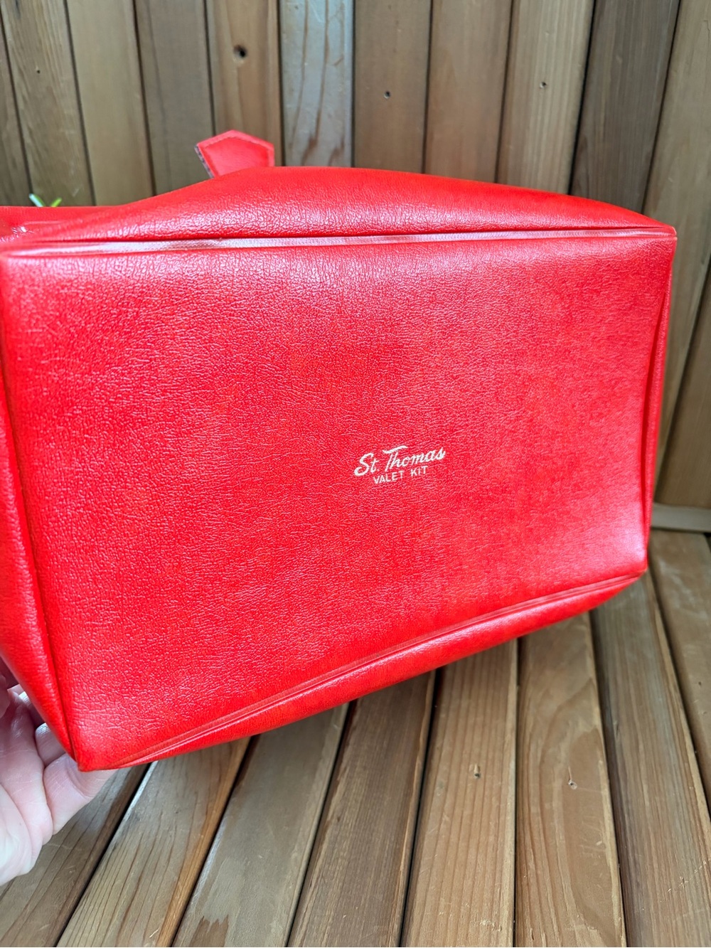 Vintage St Thomas Valet Kit Red Travel Case Retro Toiletry Grooming Bag - Picture 7 of 9